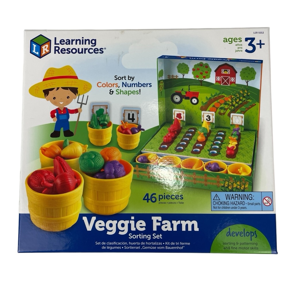 Learning Resources Veggie Farm Sorting Set Preschool Game Ages 3+ NEW